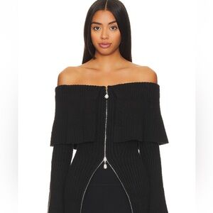House of Harlow 1960 x revolve Akari off the shoulder sweater in black